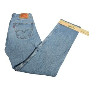 Levis 505 Regular vntg Straight Leg Light Wash Blue Jeans Mens 32x34 retro. 651